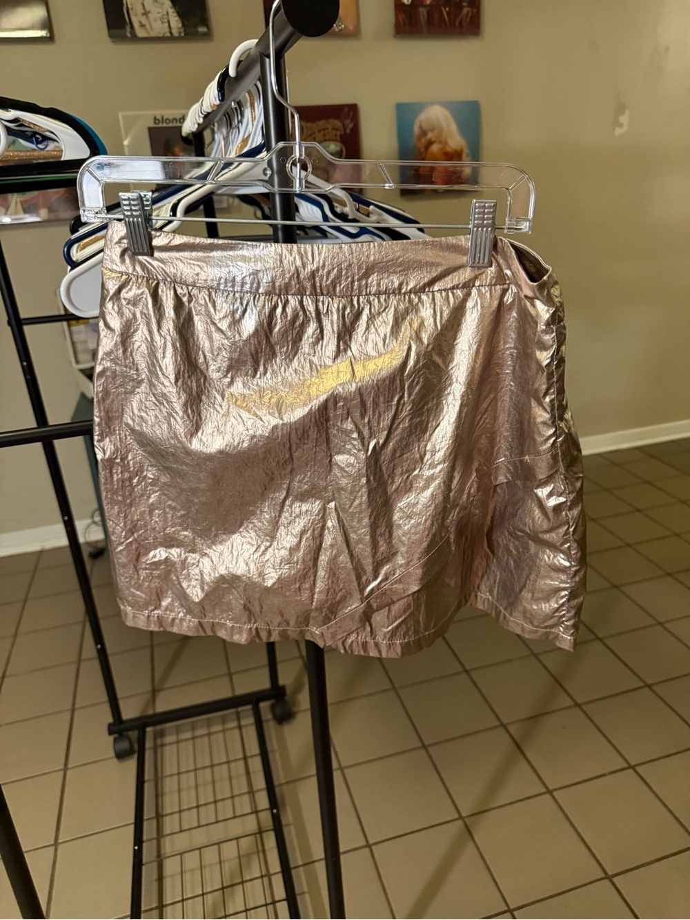 TCEC Metallic Rose Gold Mini Skirt